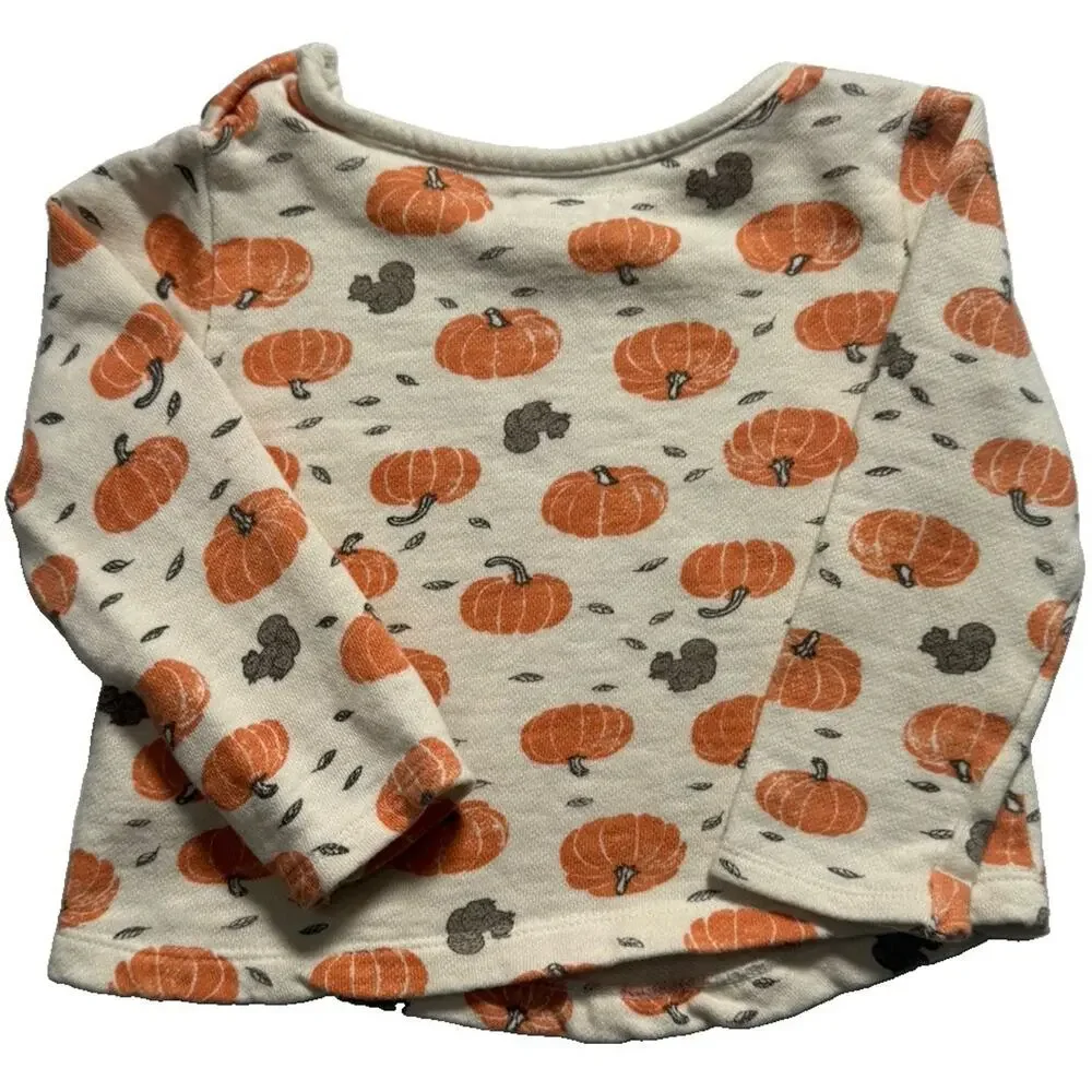 Little Planet Organic Cotton Pumpkin Toddler Shirt 24M Long Sleeve Fall Top